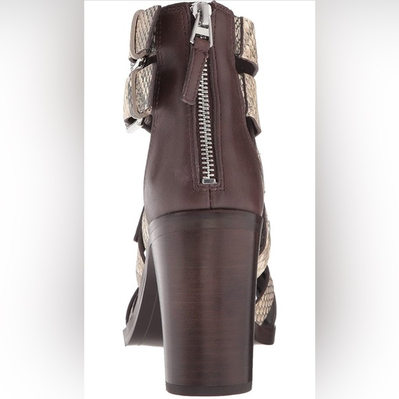 Dolce Vita | Noree Faux Snake Skin Caged Heel Peep Toe Sandals - Picture 16 of 16